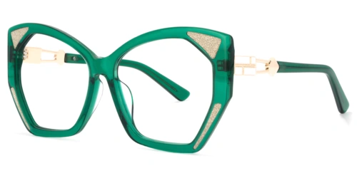 silvia geometric green eyeglasses