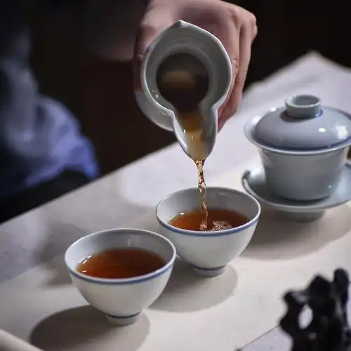 清雨手绘玄纹双线盖碗盖碗茶茶杯景德镇手工陶瓷盖碗