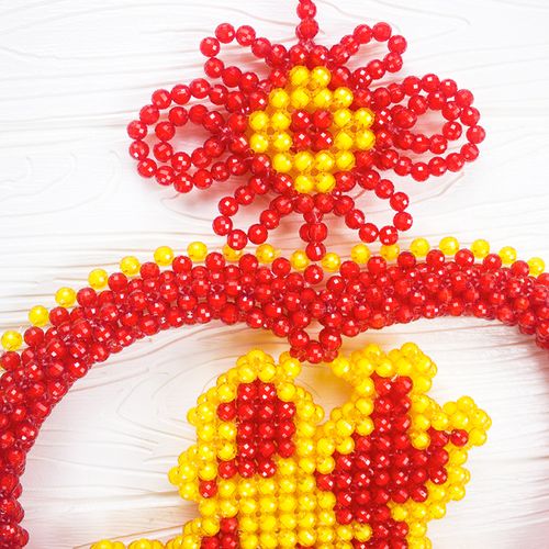 串珠工艺品中国结喜庆家居挂饰手工穿珠爱心福字囍家双鱼客厅壁挂