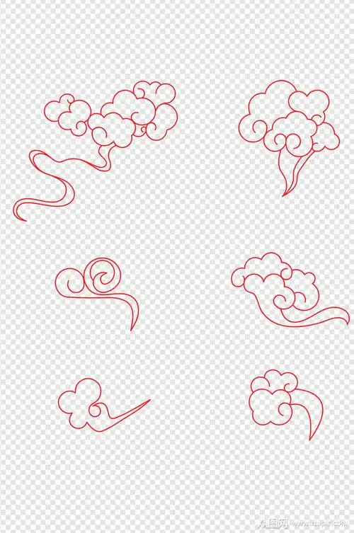 中国风国潮古典祥云中式云纹花纹图案素材