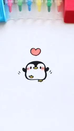 喵酱超简单简笔画教程🐧今天是超可爱小企鹅