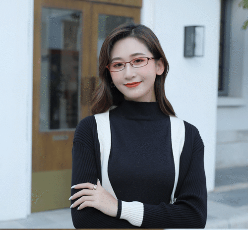 熙米眼镜女士小框眼镜圆脸小脸椭圆形长方形窄镜框金属框记忆钛软腿显