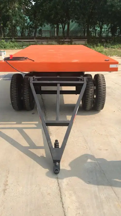 牵引平板车#10吨平板拖车带气刹,可叉车,拖拉机,皮卡等车辆牵引,用于