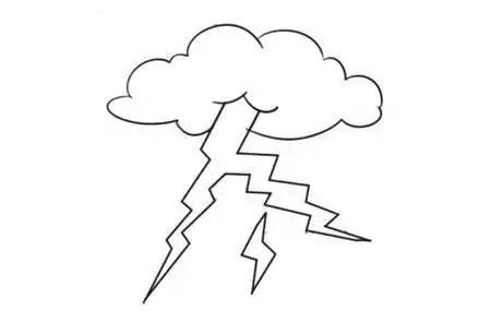 雷电简笔画带颜色