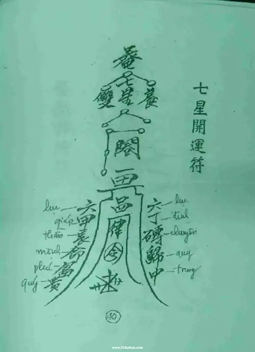 考赏五营科仪符咒 (七星开运符)
