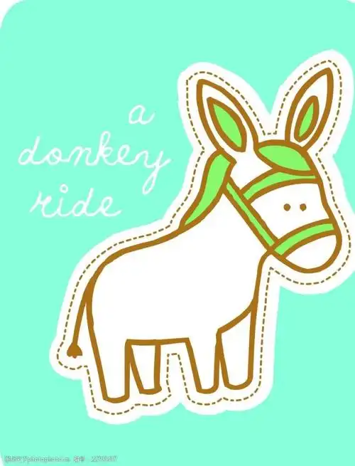 矢量卡通小马印花图案