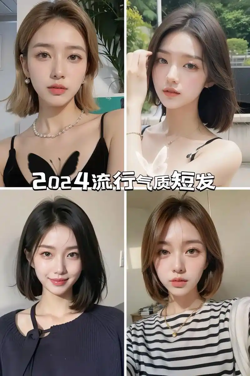 2024流行发型(21)2024 年流行的气质短发来啦!一刀 - 抖音