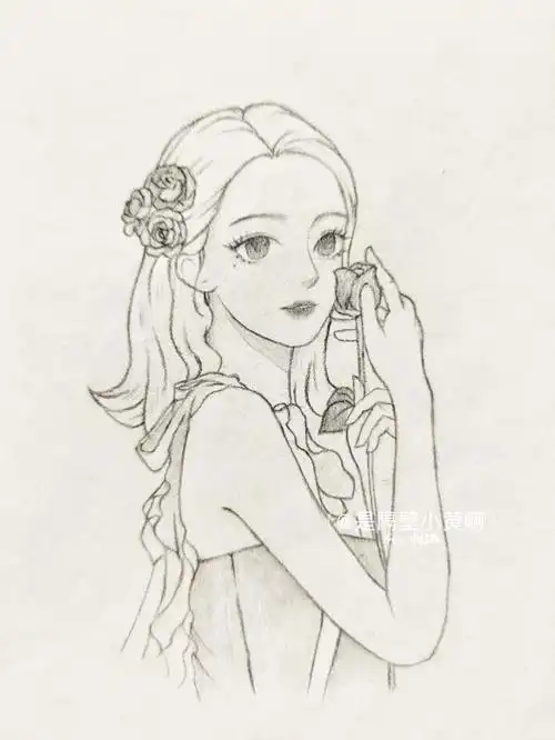 人物线稿练习迪丽热巴含步骤