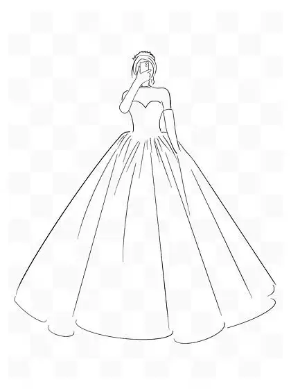 简笔画衣物图片198144241卡通手绘人物花裙子少女341131卡通婚纱裙子