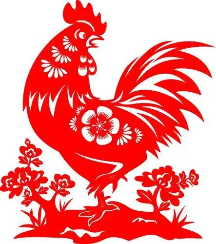 我的剪纸j04金鸡报晓鸡动物剪纸窗花经典图样素材黑白图稿刻纸图整张