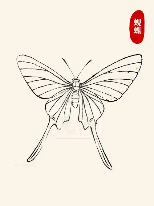 国画入门|03蝴蝶白描/线描合集97超全6015