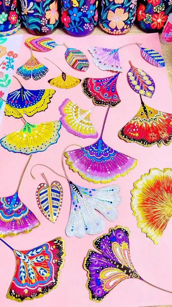 树叶画合集.#手工diy #创意美术 - 抖音