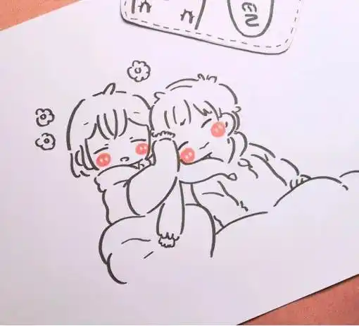 手帐工具简笔画情侣小人萌网红矢量卡通儿童画男生女生男女孩简笔