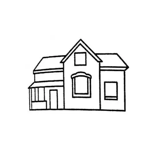 儿童简笔画楼房画一座漂亮的红房子画法