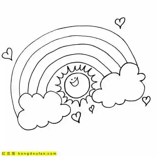 3到8岁孩子们最喜欢的11张乐哈哈的太阳卡通儿童涂色简笔画