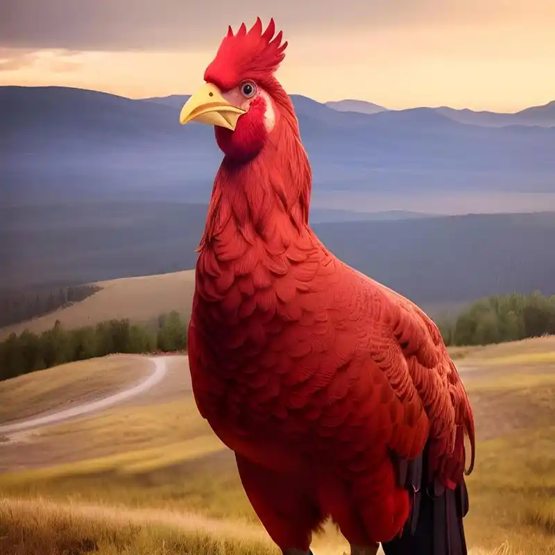 遇见一只大红公鸡(一鸣惊人,鸿运当头)#大公鸡# #公鸡