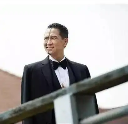 张家辉偏分油头发型图片