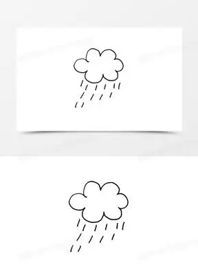下雨乌云下雨线条图标