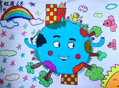 可爱的地球/少儿绘画作品/儿童画/网络美术馆_中国少儿美术教育网