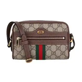 古驰gucci女包ophidia系列迷你单肩包斜挎包相机包乌木色51735096iws