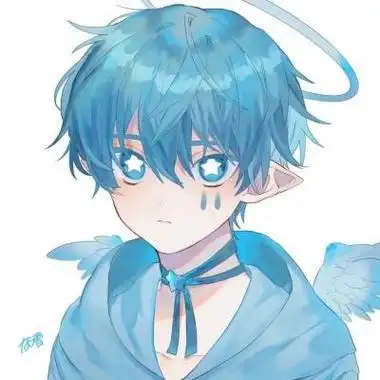 男生二次元头像蓝头发 男生头像图片大全 -【爱个性】