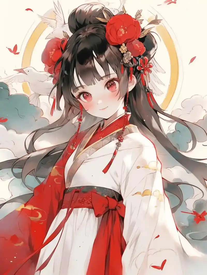 ai绘画动漫人物可爱古风/长发飘飘.#这画是用了亿点点魔法吧 - 抖音