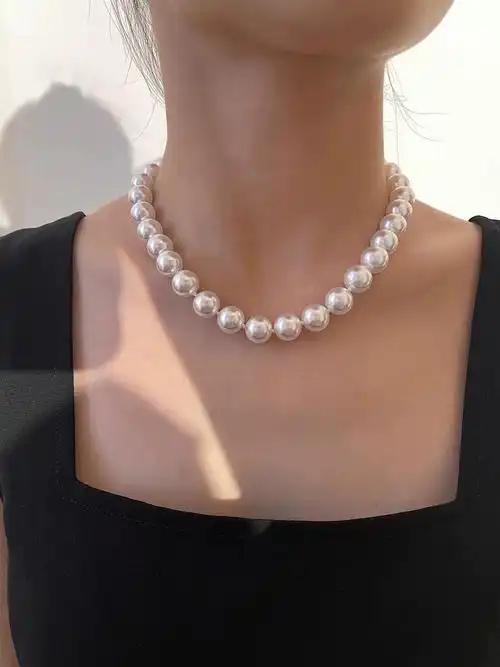 海水无核强光珍珠项链淡水小米珠baby珠颈链女轻奢小众送女友礼物