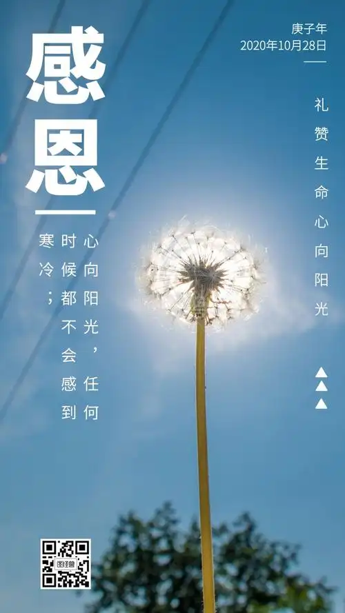 感恩简约阳光蓝色日签