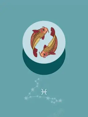 双鱼座十二星座背景矢量图