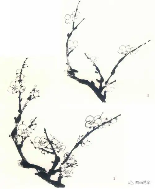 图文教程:梅花基本画法_国画艺术_零二七艺考