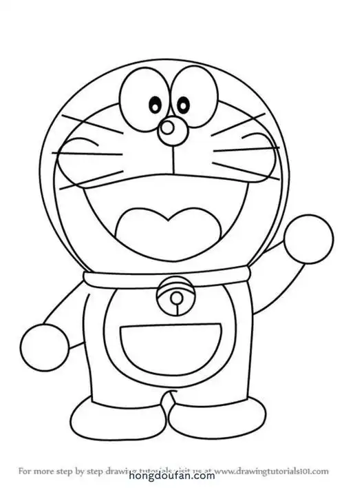 画哆啦a梦的简笔画涂色