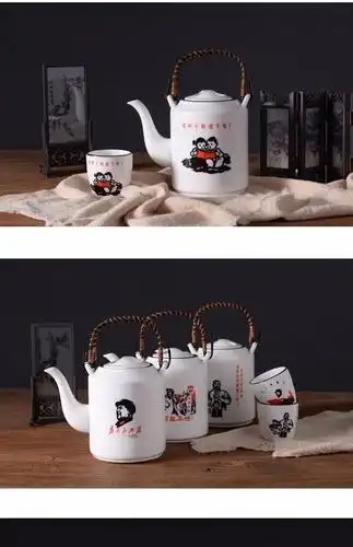 搪瓷茶具家用大容量复古饭店迷你茶道老式茶壶仿古耐高温特色泡茶_不