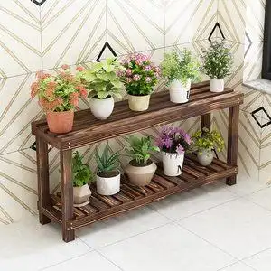 花架木质双层图片