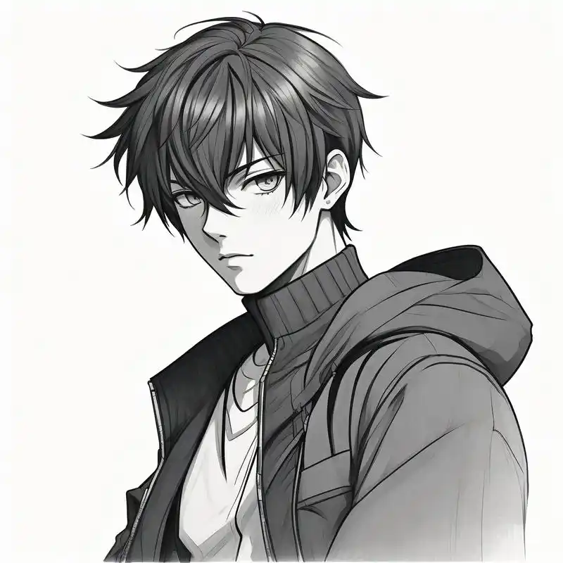 98动漫男生冷酷帅气黑白头像98