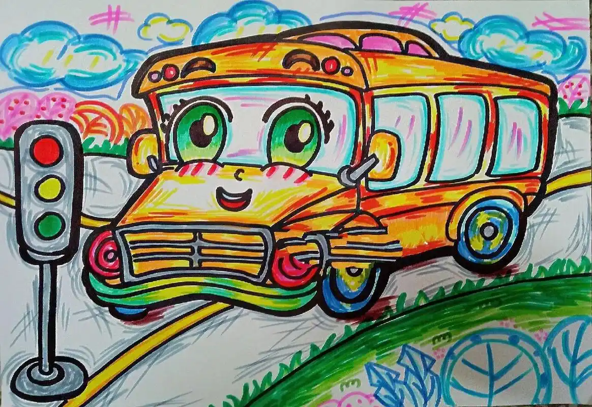 简笔画《公交车》	简笔画《公交车》	简笔画《公交车》