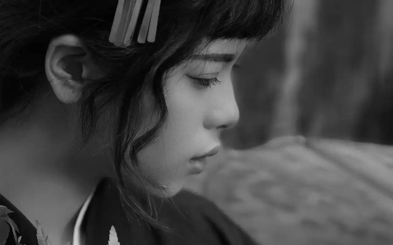 暗黑系和服美女高清桌面壁纸