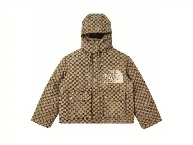 gucci古驰联名北面连帽羽绒服