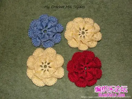 一朵八瓣花的钩法步骤图-编织乐论坛