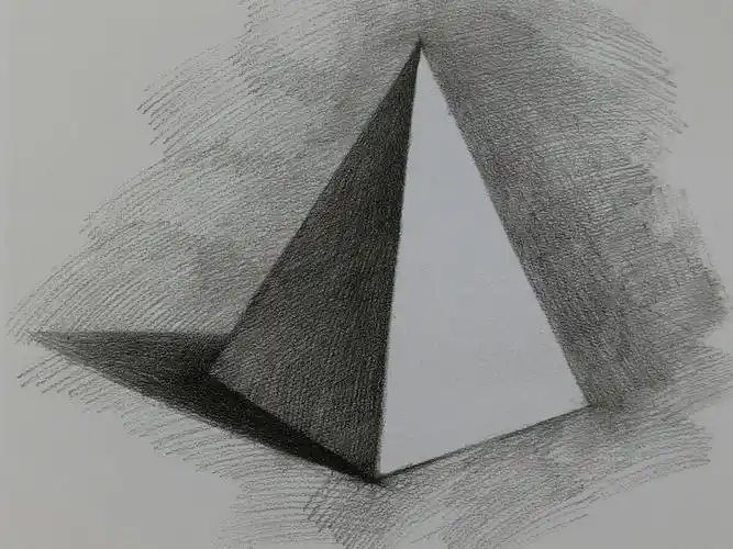 素描几何体练习之四棱方锥