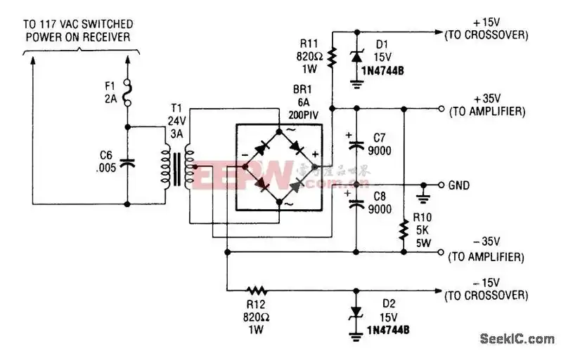 低音炮功放电源电路