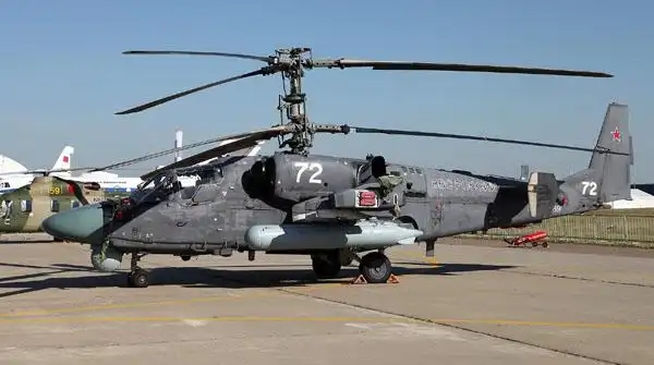 图为俄罗斯卡莫夫公司研制的"卡-52k"武装直升机