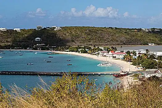 加勒比,安圭拉,风景,港口,山