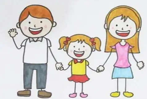 家三口简笔画怎么画我和妈妈手拉手简笔画人物简笔画我和妈妈手牵手