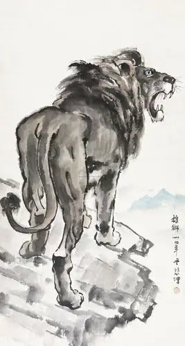 【雄狮 立轴 纸本】拍卖品_图片_价格_鉴赏_绘画_雅昌艺术品拍卖网