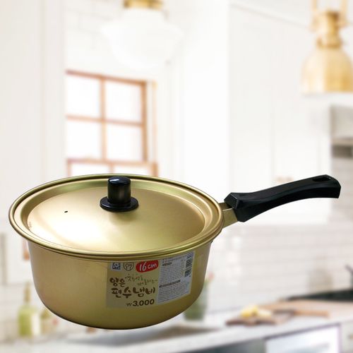 韩式单把拉面锅煮面锅黄铝锅汤锅单柄锅速热铝锅泡面锅