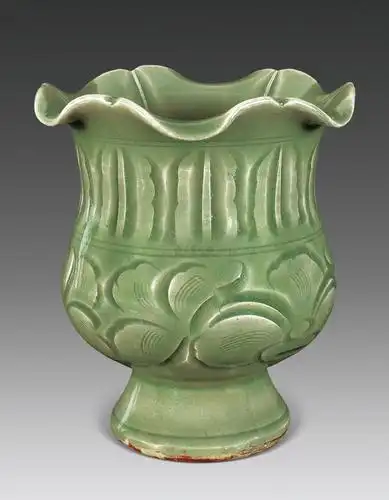 1006耀州窑刻花花口尊