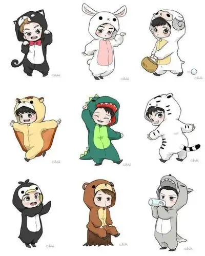 exo可爱q版 手绘图 exo手机壁纸 手绘 漫画 插画 exo手绘 exo壁纸 exo