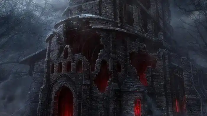 中元鬼节阴森古宅图片