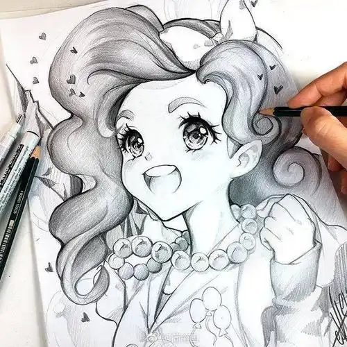 可爱的手绘动漫小姐姐插画师nashi