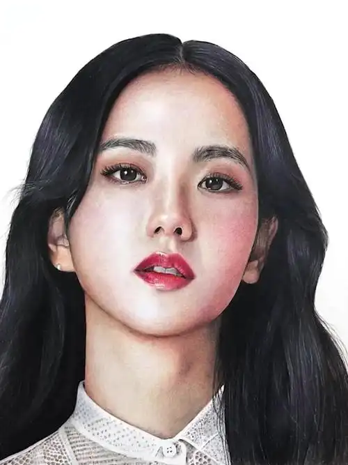 彩铅画blackpink成员金智秀jisoo